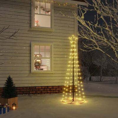 vidaXL kúp alakú karácsonyfa 108 meleg fehér LED-del 70 x 180 cm
