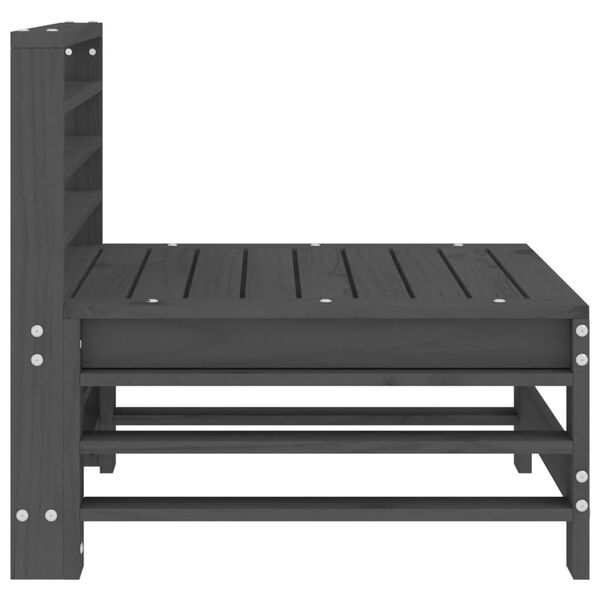 vidaXL szürke tömör fenyőfa kerti középső kanapé