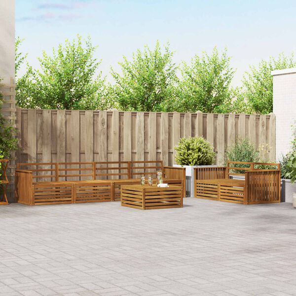 vidaXL K&uuml;lt&eacute;ri kanap&eacute; szett 7 pcs Term&eacute;szetes T&ouml;m&ouml;r Ak&aacute;cfa