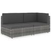 vidaXL 2 szem&eacute;lyes sz&uuml;rke elemes polyrattan kanap&eacute;