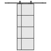 vidaXL fekete ESG &uuml;veg tol&oacute;ajt&oacute; f&eacute;mszerelv&eacute;ny-szettel 76x205 cm