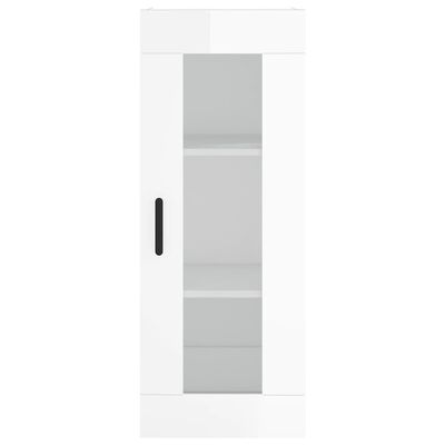 vidaXL magasfényű fehér fali szekrény 34,5 x 34 x 90 cm