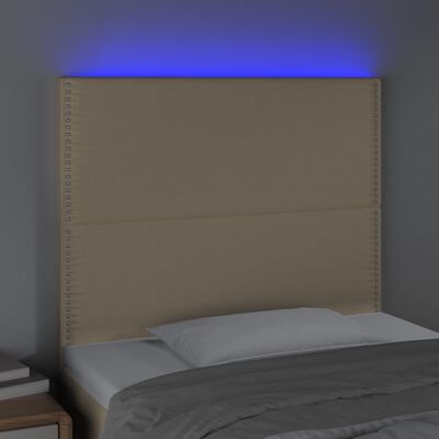vidaXL krémszínű szövet LED-es fejtámla 90x5x118/128 cm