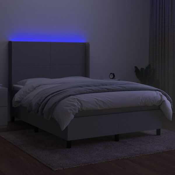 vidaXL s&ouml;t&eacute;tsz&uuml;rke sz&ouml;vet rug&oacute;s &eacute;s LED-es &aacute;gy matraccal 140x190 cm