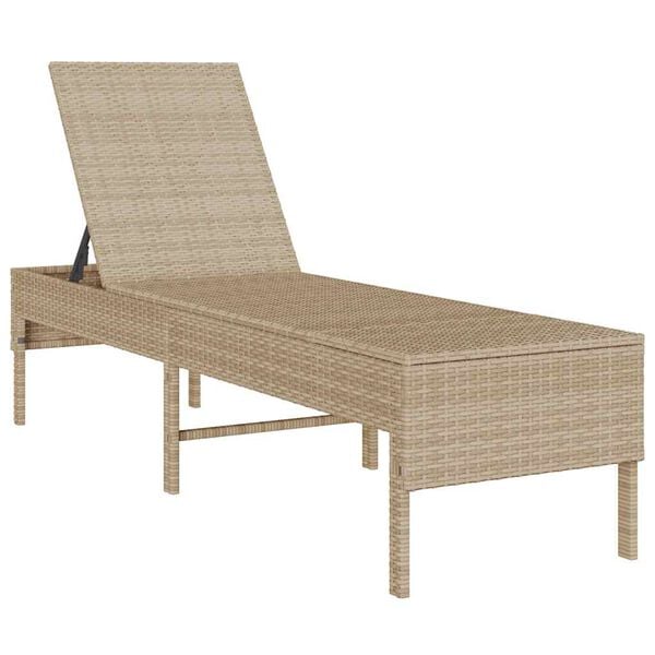 vidaXL b&eacute;zs polyrattan napoz&oacute;&aacute;gy p&aacute;rn&aacute;val 55x200x44 cm