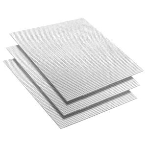 vidaXL T&uuml;k&ouml;r Mozaik Csempe Geometrikus 3 db Ez&uuml;st 30 x 30 cm &Uuml;veg