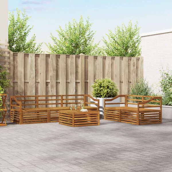 vidaXL K&uuml;lt&eacute;ri kanap&eacute; szett 6 pcs Term&eacute;szetes