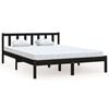 vidaXL King Size fekete t&ouml;m&ouml;r fenyőfa &aacute;gykeret 150 x 200 cm