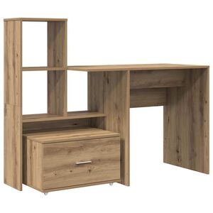 vidaXL Asztal Artisan t&ouml;lgy Szerelt Fa 131,5 x 50 x 106,5 cm
