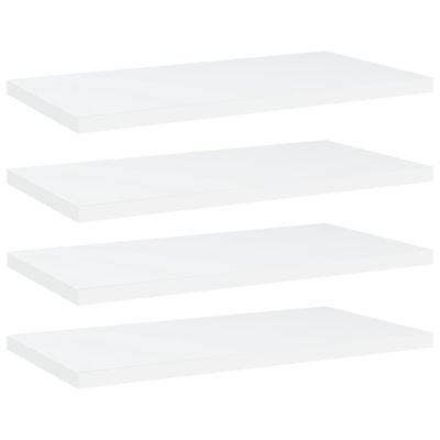 vidaXL 4 db fehér forgácslap könyvespolc 40 x 20 x 1,5 cm