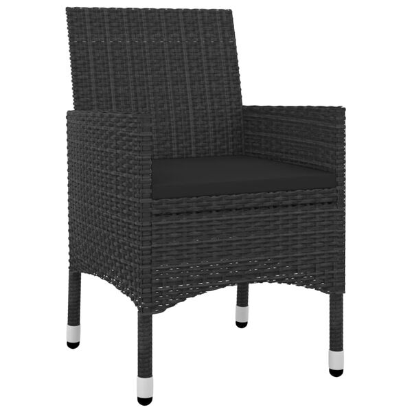 vidaXL 5 r&eacute;szes polyrattan &eacute;s &uuml;veg kerti &eacute;tkezőgarnit&uacute;ra p&aacute;rn&aacute;kkal