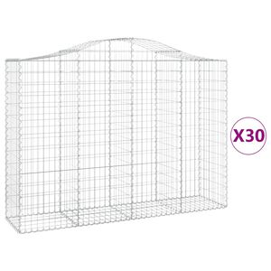 vidaXL 30 db &iacute;ves horganyzott vas gabion kos&aacute;r 200x50x140/160 cm