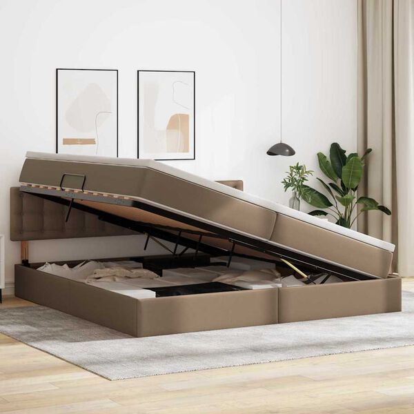 vidaXL &Aacute;gy t&aacute;rol&oacute;val &eacute;s matraccal matracmal K&aacute;v&eacute; 200 x 200 cm Műbőr