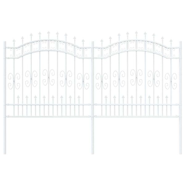 vidaXL Kerti Kerítés Fehér 240 x 165 cm Porszórt Acél