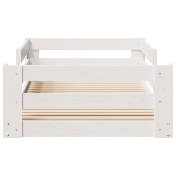 vidaXL fehér tömör fenyő ágykeret matrac nélkül 80 x 200 cm