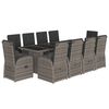 vidaXL 11 r&eacute;szes sz&uuml;rke polyrattan kerti &uuml;lőgarnit&uacute;ra p&aacute;rn&aacute;kkal