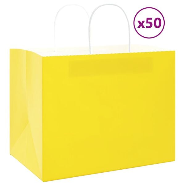 vidaXL 50 db s&aacute;rga pap&iacute;rzacsk&oacute;k foganty&uacute;kkal 32x22x24 cm