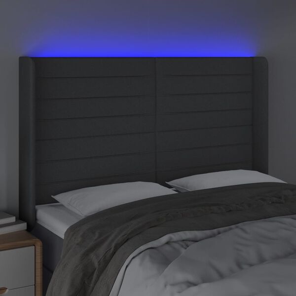 vidaXL s&ouml;t&eacute;tsz&uuml;rke sz&ouml;vet LED-es fejt&aacute;mla 147x16x118/128 cm