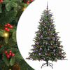 vidaXL Mű kar&aacute;csonyfa 300 LED-del Z&ouml;ld 180 cm PVC &eacute;s F&eacute;m &eacute;s Műanyag