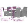 vidaXL 7 r&eacute;szes b&eacute;zs polyrattan kerti &eacute;tkezőgarnit&uacute;ra p&aacute;rn&aacute;kkal