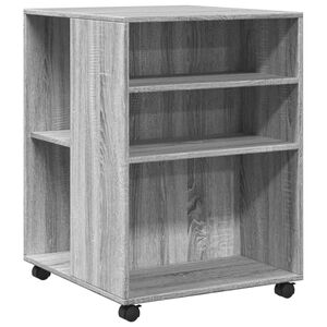 vidaXL sz&uuml;rke sonoma sz&iacute;nű szerelt fa kisasztal kerekekkel 55x60x78 cm