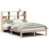 vidaXL t&ouml;m&ouml;r fenyőfa k&ouml;nyvespolcos &aacute;gy matrac n&eacute;lk&uuml;l 140 x 190 cm