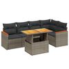 vidaXL 6 r&eacute;szes sz&uuml;rke polyrattan kerti &uuml;lőgarnit&uacute;ra p&aacute;rn&aacute;kkal