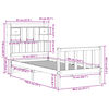 vidaXL tömör fenyőfa könyvespolcos ágy matrac nélkül 75 x 190 cm