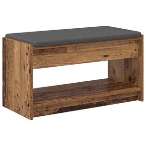 vidaXL Előt&eacute;r pad &Ouml;reg fa 83 x 38 x 45 cm Műanyag Fa &eacute;s Sz&ouml;vet