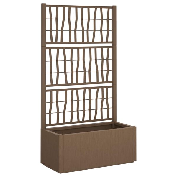 vidaXL Kert&eacute;sz cser&eacute;p r&aacute;csos v&aacute;ltozattal Barna 80 x 36 x 140 cm PP