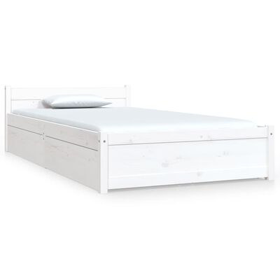 vidaXL fehér ágykeret fiókokkal 100x200 cm