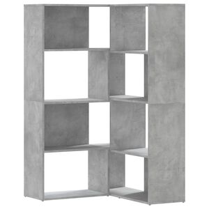 vidaXL 4 szintes betonsz&uuml;rke szerelt fa sarokk&ouml;nyvespolc 85x85x140 cm