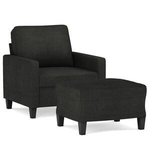 vidaXL fekete sz&ouml;vet kanap&eacute;fotel l&aacute;btart&oacute;val 60 cm