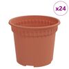 vidaXL Kerek Vir&aacute;gcser&eacute;p 24 pcs T&eacute;gla V&ouml;r&ouml;s &Oslash; 12,5 x 10 cm Műanyag