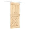 vidaXL Cs&uacute;sz&oacute; ajt&oacute; 100 x 210 cm T&ouml;m&ouml;r Fenyőfa Term&eacute;szetes &eacute;s Feh&eacute;r