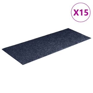 vidaXL 15 db &ouml;ntapad&oacute;s l&eacute;pcsőszőnyeg, 60 x 25 cm, sz&uuml;rke-k&eacute;k, t&eacute;glalap alak&uacute;