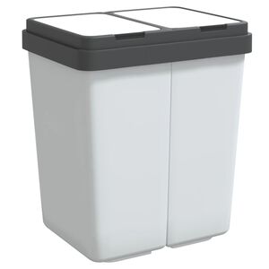 vidaXL feh&eacute;r dupla szemeteskuka 2x25 L