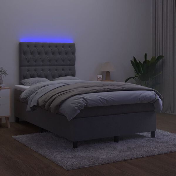 vidaXL s&ouml;t&eacute;tsz&uuml;rke b&aacute;rsony rug&oacute;s &eacute;s LED-es &aacute;gy matraccal 120x190 cm