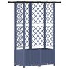 vidaXL Magas&iacute;tott &Aacute;gy Trellis-szel &eacute;s Tetővel Sz&uuml;rke 124 x 40 x 136 cm
