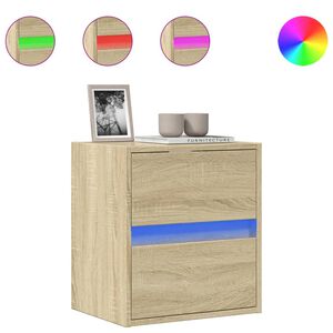 vidaXL sonoma t&ouml;lgy sz&iacute;nű fali TV-szekr&eacute;ny LED-ekkel 41x31x45 cm