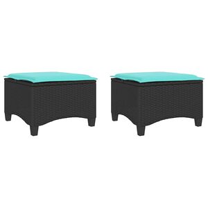 vidaXL 2 db fekete polirattan kerti sz&eacute;kek p&aacute;rn&aacute;kkal 55x55x36 cm