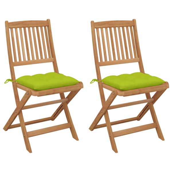 vidaXL 2 db &ouml;sszecsukhat&oacute; t&ouml;m&ouml;r ak&aacute;cfa kerti sz&eacute;k p&aacute;rn&aacute;val