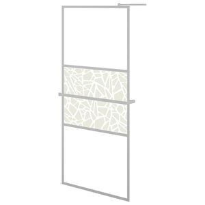 vidaXL kr&oacute;m ESG &uuml;veg &eacute;s alum&iacute;nium zuhanyfal polccal 90 x 195 cm