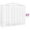 vidaXL 7 db &iacute;ves horganyzott vas gabion kos&aacute;r 200x50x160/180 cm