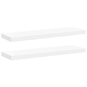 vidaXL 2 db feh&eacute;r MDF lebegő fali polc 80 x 23,5 x 3,8 cm
