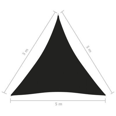 vidaXL fekete háromszögű oxford-szövet napvitorla 5 x 5 x 5 m