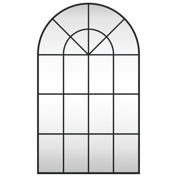 vidaXL fekete ívelt vas fali tükör 60 x 100 cm