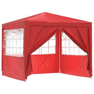 vidaXL Partys&aacute;tor 250 x 250 x 240 cm Piros PE &eacute;s ac&eacute;l