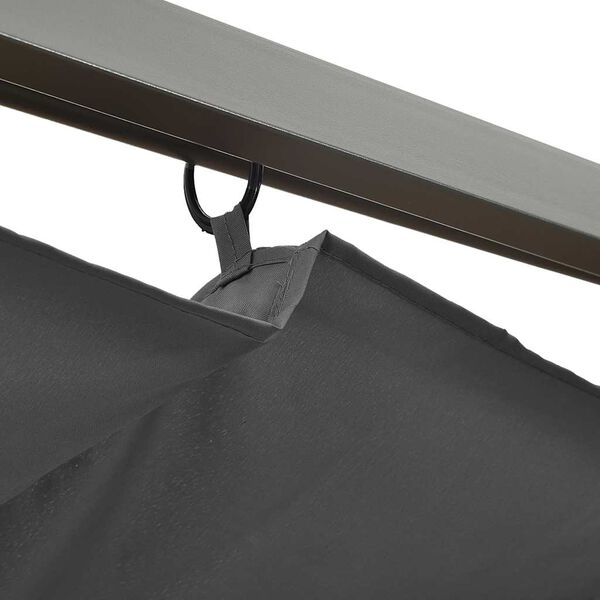 vidaXL antracitsz&uuml;rke ac&eacute;l pavilon beh&uacute;zhat&oacute; tetővel 3 x 3 m 180 g/m&sup2;