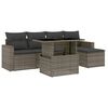 vidaXL 6 r&eacute;szes sz&uuml;rke polyrattan kerti &uuml;lőgarnit&uacute;ra p&aacute;rn&aacute;kkal